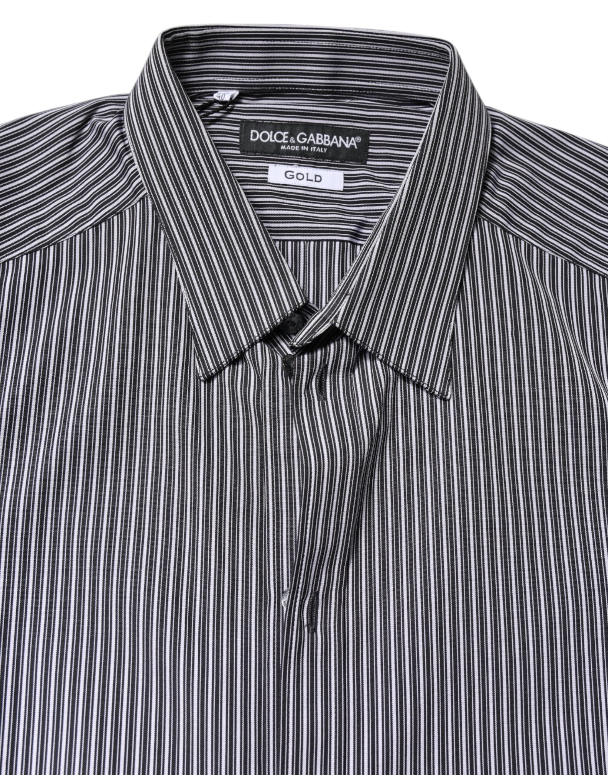 Dolce & Gabbana black and white striped GOLD shirt